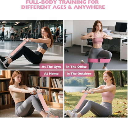 Fitness Resistance Band with Handles&Non-Slip Pedall, Fabric Exercise Bands