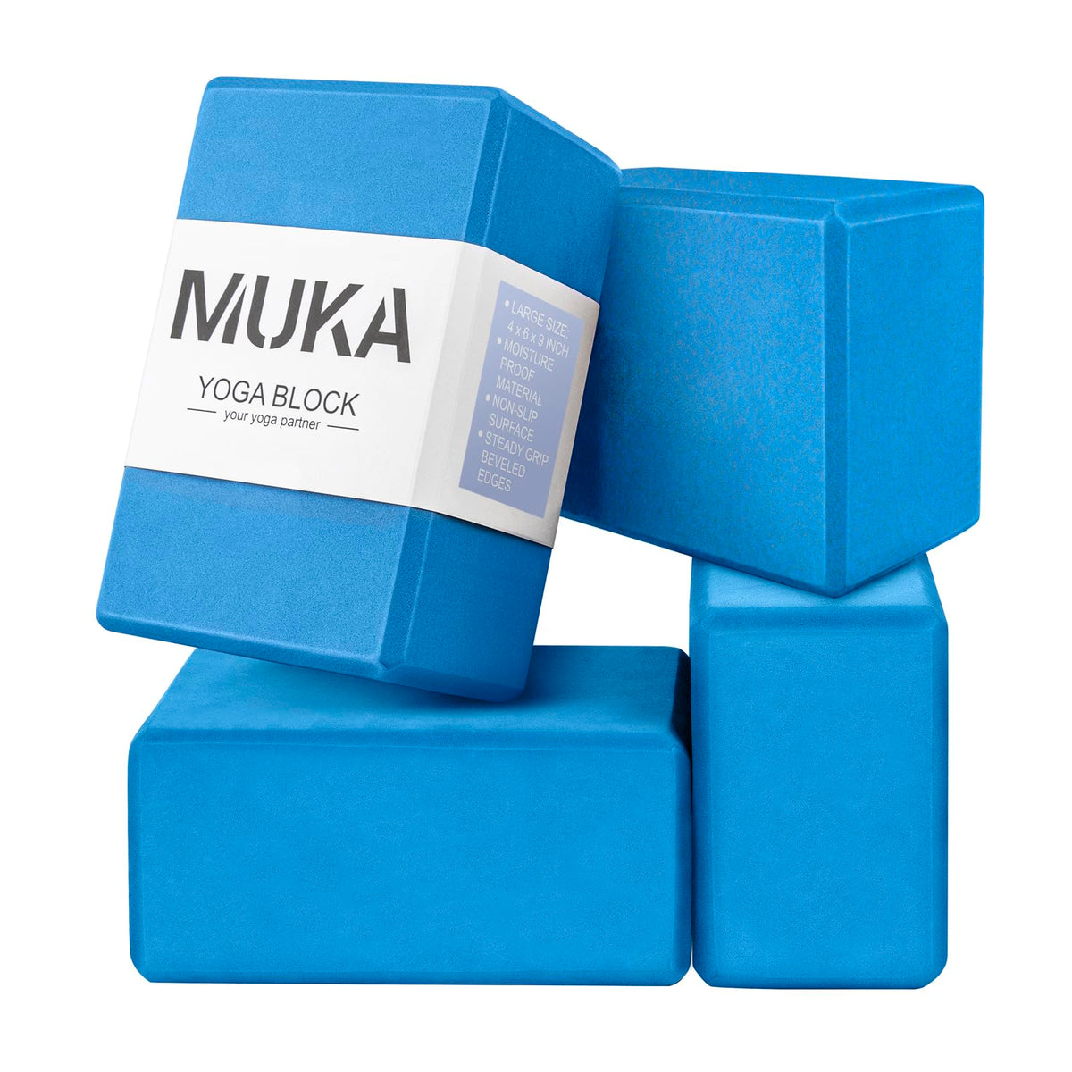 Muka Yoga Blocks 4x6x9 Inch High Density EVA Foam Yoga Brick