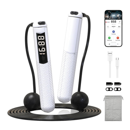 Cordless Gravity Jump Rope, Smart Jump Rope with Counter for Gym, Fat Burning & Calorie Burn, APP Data Analysis, Home Workout Equipment for Women ＆ Men
