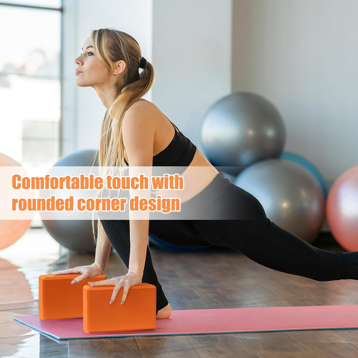 9"x6"x3" Yoga Block, 2 Pcs Soft Non-Slip Foam Blocks Supportive