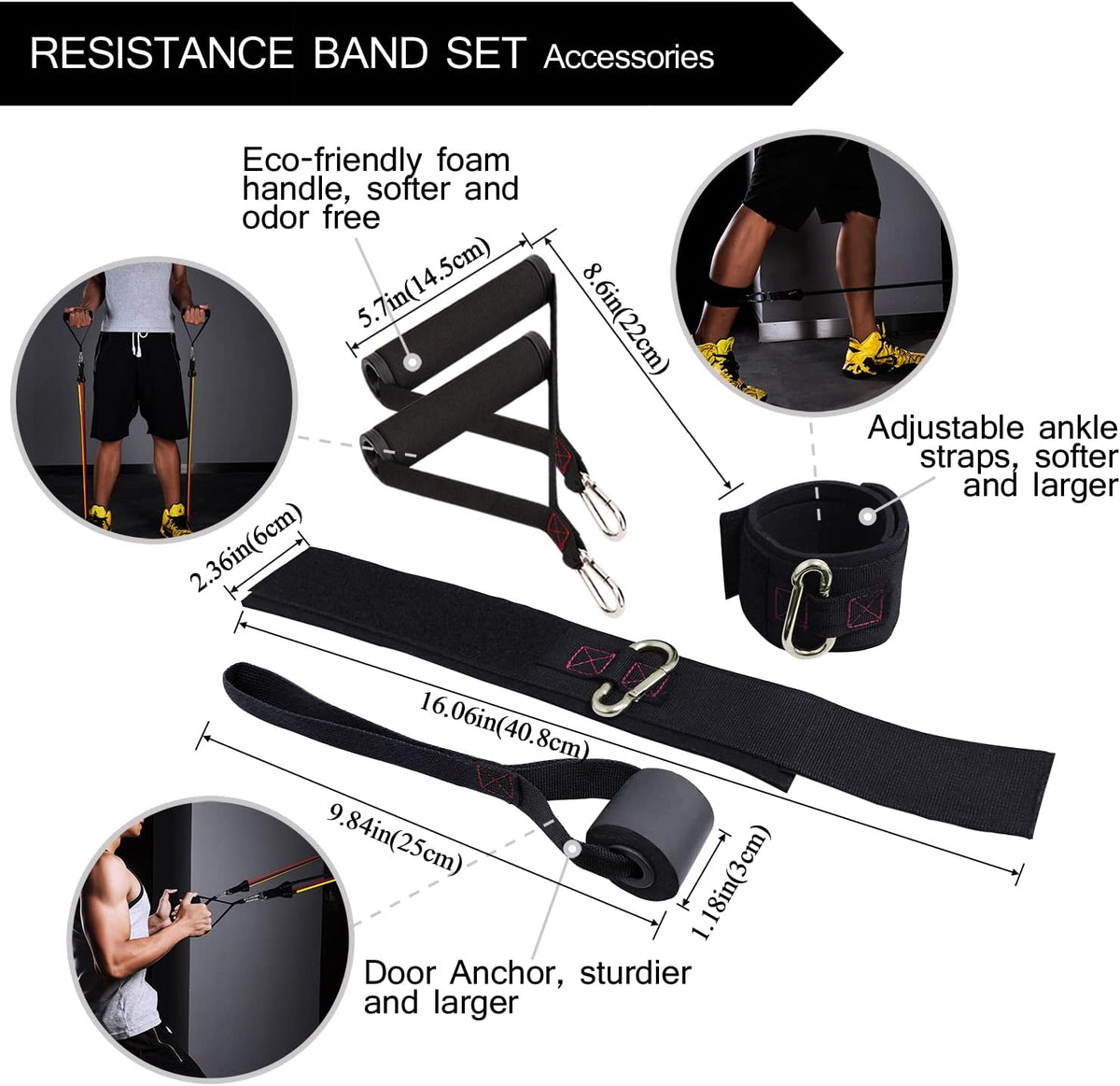 TheFitLife Resistance Bands Set with Handles, Door Anchor and Ankle Straps