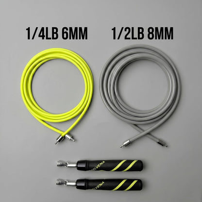 Weighted Jump Rope for Men & Women, 1/4lb 1/2lb Interchangeable Weighted Rope, Ball Bearing Adjustable Length, Tangle Free Storage Golf-Grade Grip, Skipping Rope for Weight Loss