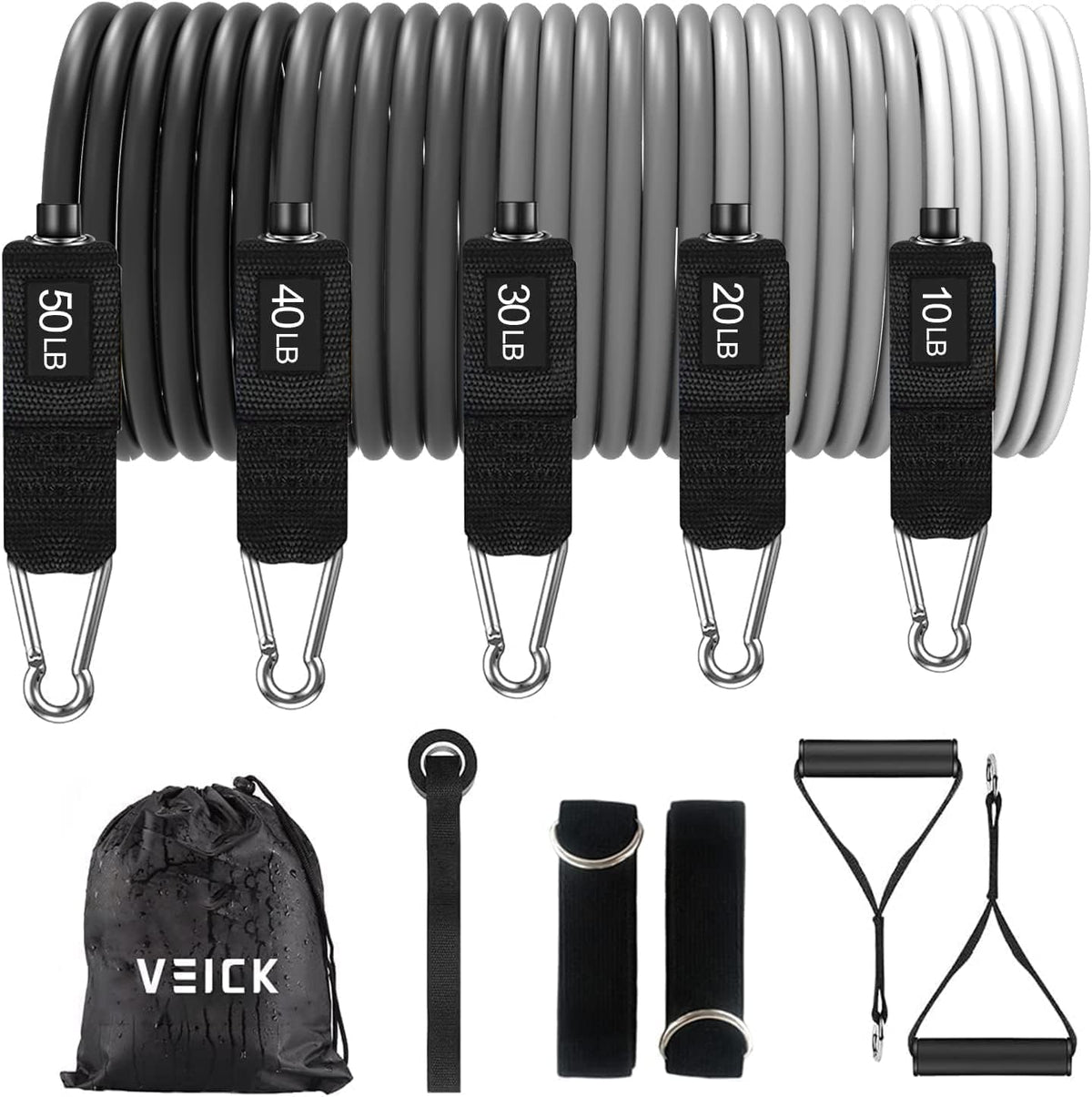 VEICK Resistance Bands with Handles, Exercise Tube Bands Set for Workouts