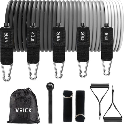 VEICK Resistance Bands with Handles, Exercise Tube Bands Set for Workouts