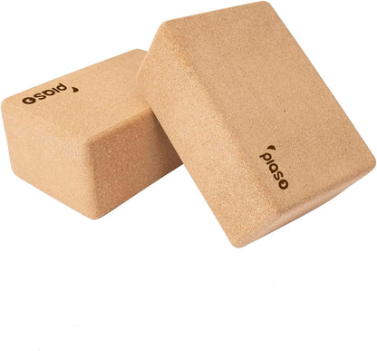 Cork Yoga Block 2 Pack for Pilates, Non-Slip & High Density Blocks