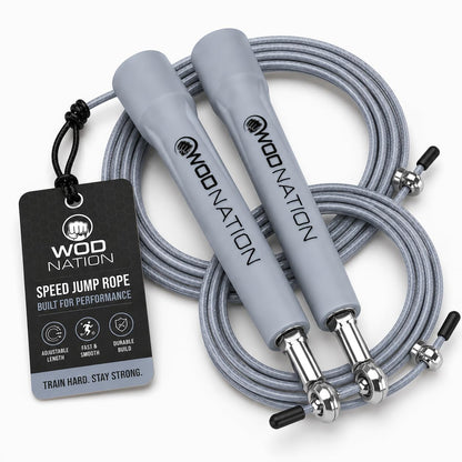 WOD Nation Adjustable Speed Jump Rope For Men, Women & Children - Blazing Fast Fitness Skipping Rope Perfect for Boxing, MMA, Endurance
