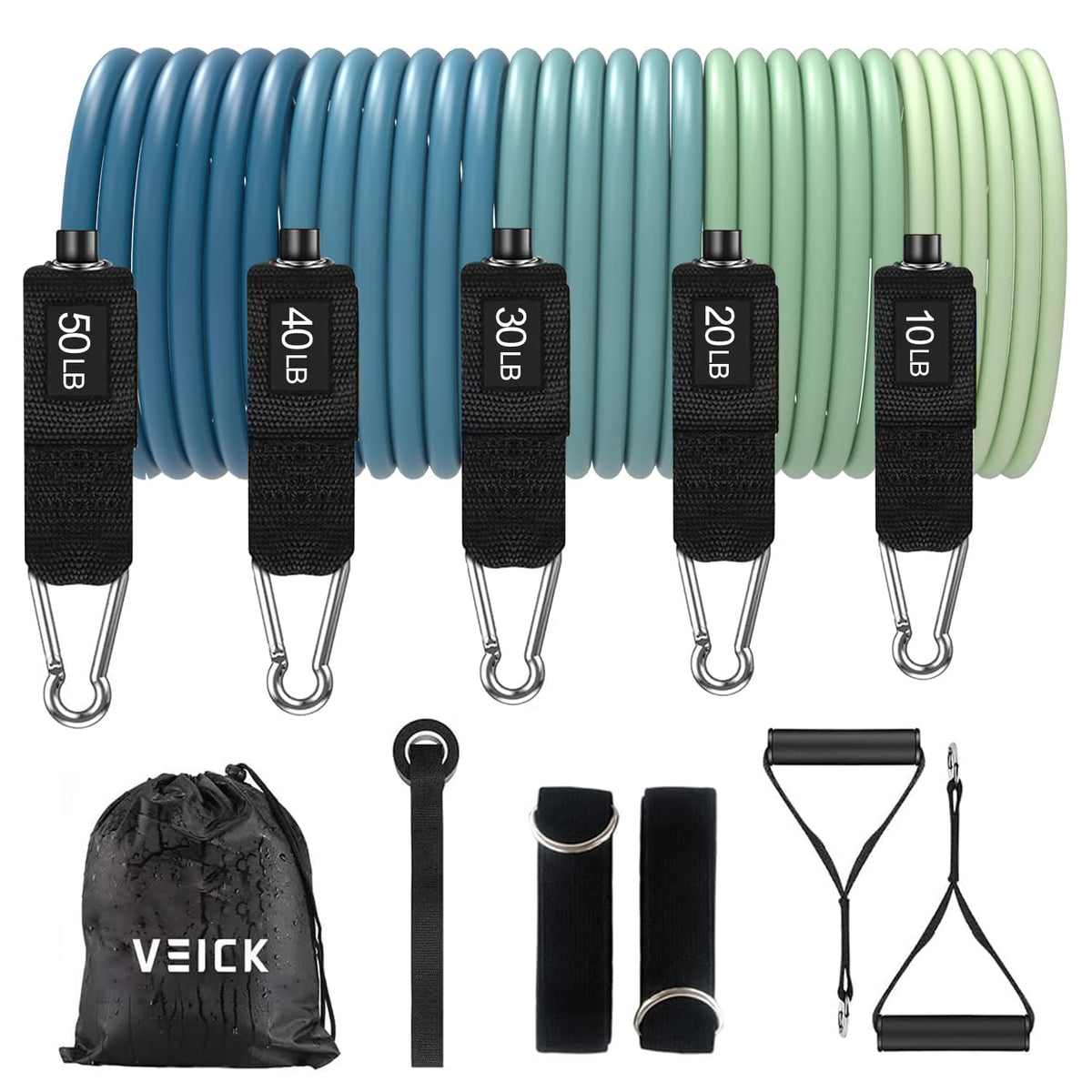 VEICK Resistance Bands with Handles, Exercise Tube Bands Set for Workouts