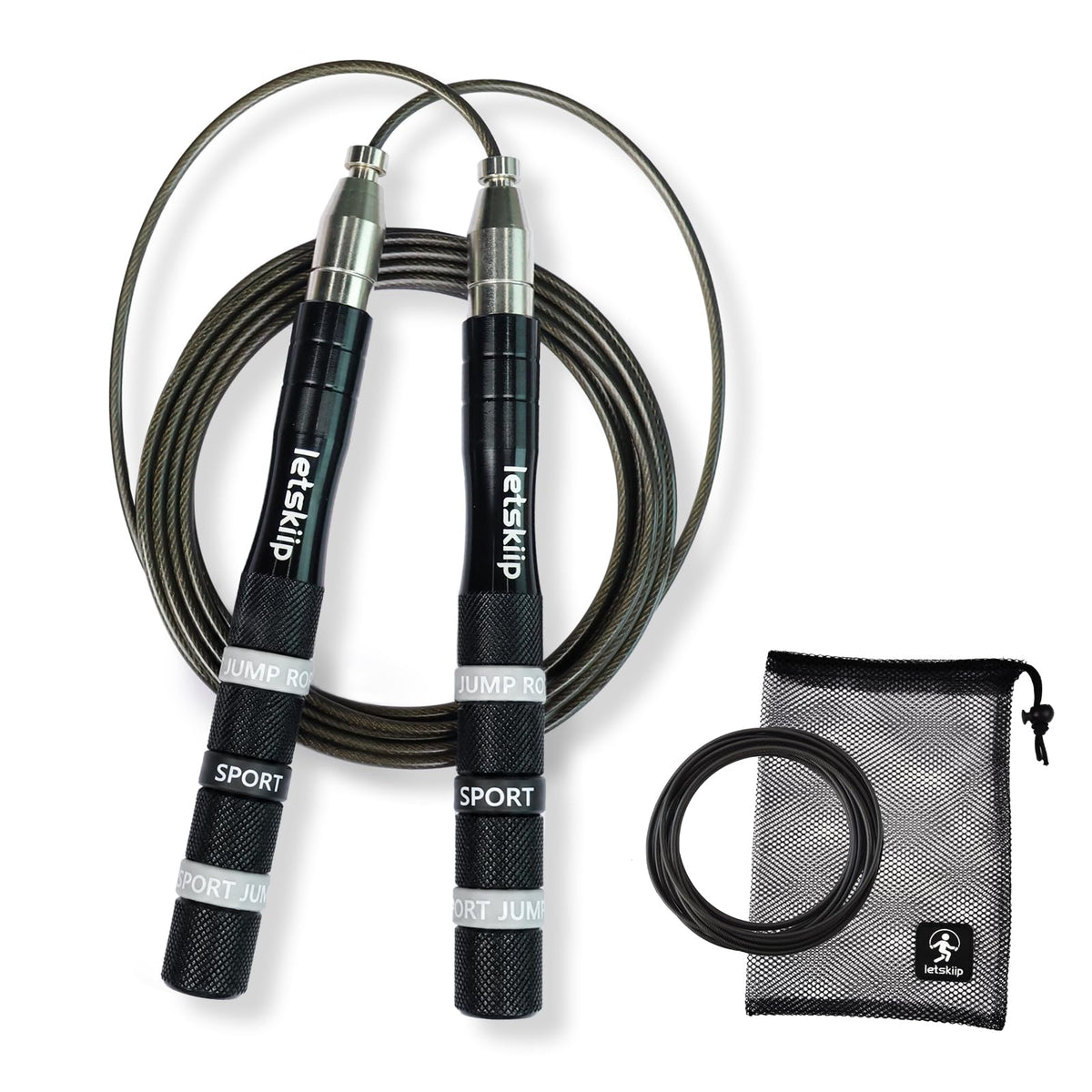 Adjustable Speed Jump Rope for Fitness, Non-Slip & 2 Cable