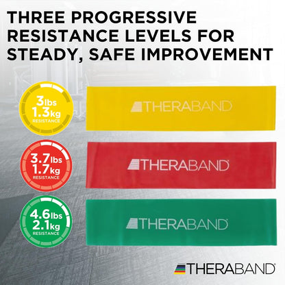 THERABAND Resistance Bands Set, Elastic Bands for Exercise & Physical Therapy, Strength Training for Upper & Lower Body Fitness