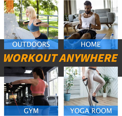 Resistance Bands with Handles and Door Anchor for Home Workouts