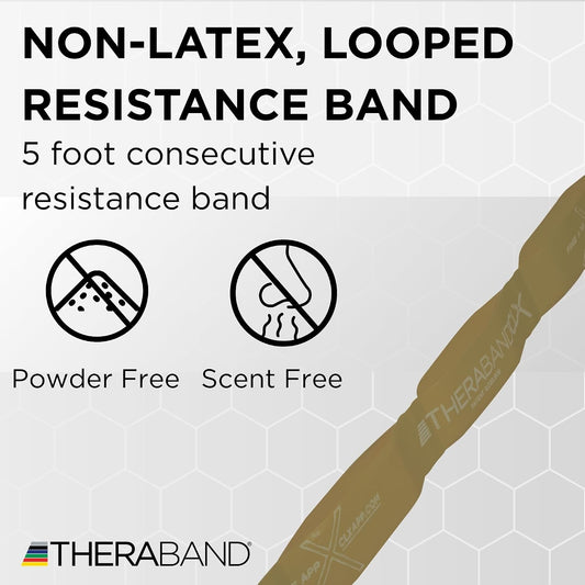 THERABAND CLX Resistance Band with Loops, 5 Feet, Silver, Super Heavy, Non-Latex, Elastic Band for Exercise, Mobility & Rehab, Stretching, Home Workouts, Color-Coded for Easy Resistance Levels