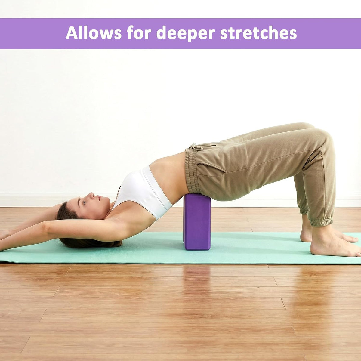 4 Pack High Density EVA Foam Yoga Blocks (9"x6"x3") - Non-Slip Lightweight Pilates Equipment for Stretching, Meditation & Balance Support (Purple)