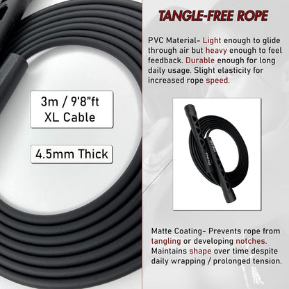 Damage Fight Gear Boxer Speed Rope, Lightweight PVC Skipping,Jumping Rope, Non-Slip PVC Plastic Handles and Matte Coated Tangle-Free Jump Rope for Boxing, MMA, Martial Arts