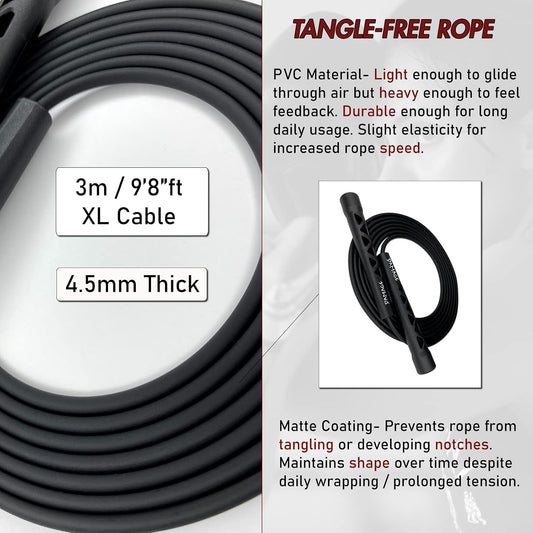 Damage Fight Gear Boxer Speed Rope, Lightweight PVC Skipping,Jumping Rope, Non-Slip PVC Plastic Handles and Matte Coated Tangle-Free Jump Rope for Boxing, MMA, Martial Arts