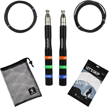 Adjustable Speed Jump Rope for Fitness, Non-Slip & 2 Cable