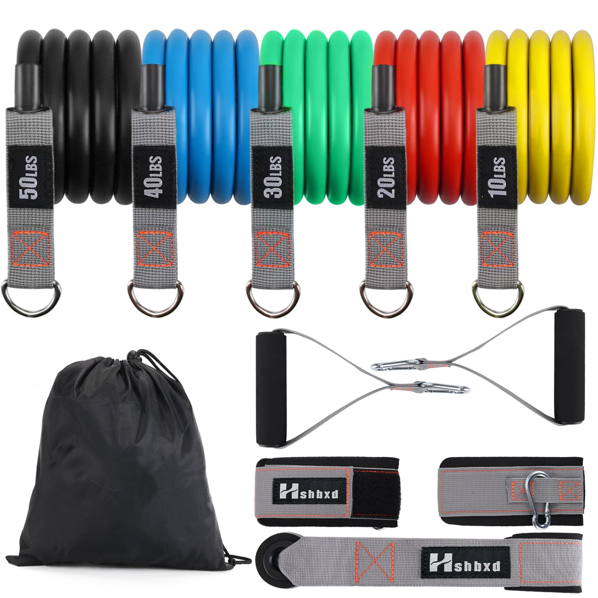 Resistance Bands with Handles and Door Anchor for Home Workouts