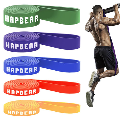 HAPBEAR Pull Up Assistance Bands - Pull Up Bands - Resistance Bands - Exercise Bands Resistance Bands Set of 5 - Workout Bands for Working Out, Stretching, Muscle Training