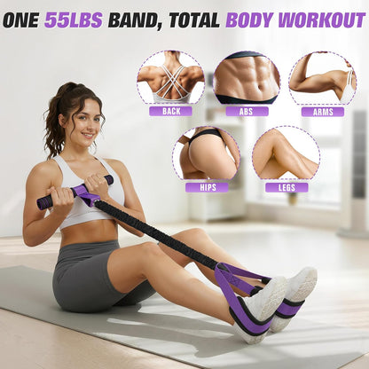 Upgraded Pedal Resistance Band with Handles, Foot Pedal Resistance Bands for Women, Core Abs Leg Training, Exercise Bands for Full Body Workout Fitness, Home Gym Equipment, Pilates & Physical Therapy
