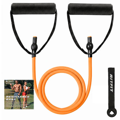 RitFit Single Resistance Bands with Handles Door Anchor for Home Gym