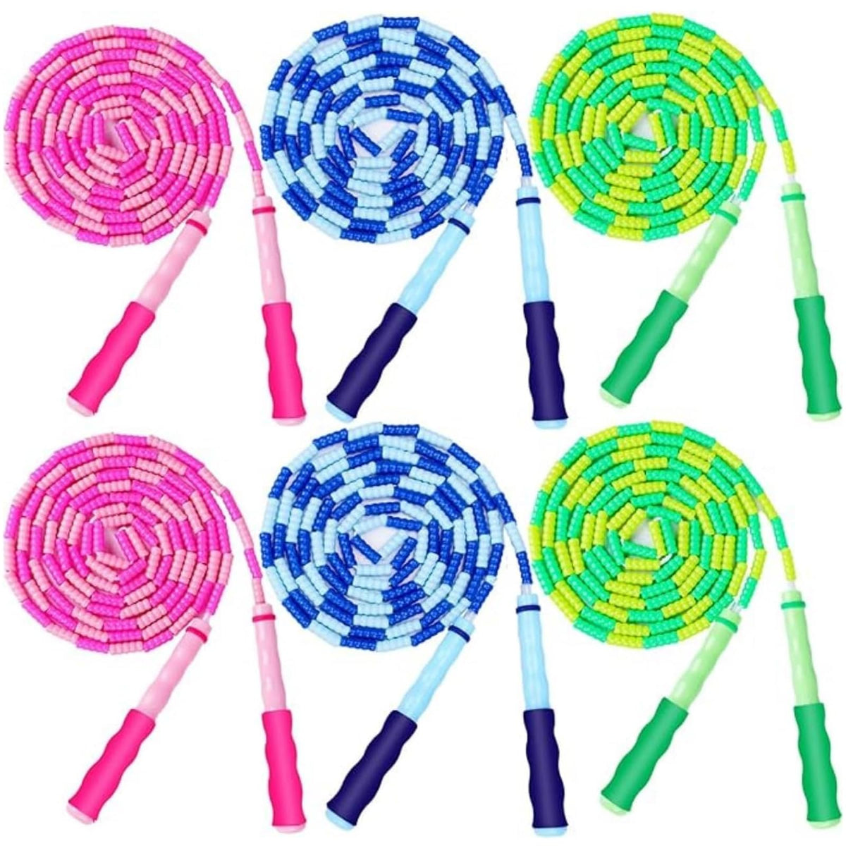 GRAWUN Jump Rope For Kids, Soft Beaded Jump Rope, Adjustable Length Tangle-Free Segmented Soft Beaded Skipping Rope，for Women, Men and Kids Keeping Fit, Workout and Weight Loss