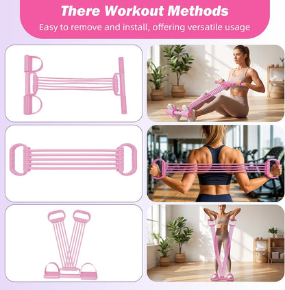 Pedal Resistance Band with Handle, Upgrade 10-Tubes Adjustable Resistance