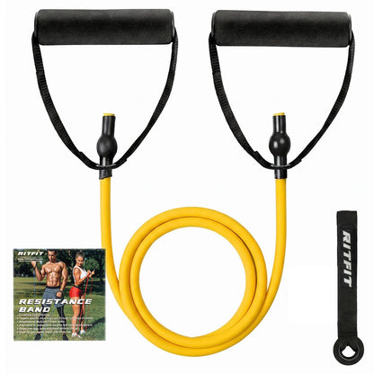 RitFit Single Resistance Bands with Handles Door Anchor for Home Gym