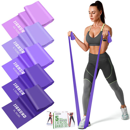 5 Pcs Resistance Bands, Professional Exercise Bands Elastic Stretch Bands for Fitness Yoga Pilates Stretching Strength Training, Workout Bands for Women and Men Home Gym