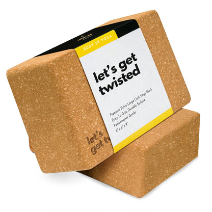 Cork Yoga Blocks 2 Pack – Premium Cork Grain, Highly Stable, Chip Resistant