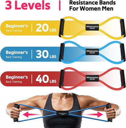 Resistance Bands with Handles, Figure 8 Fitness Bands, Exercise Bands Set