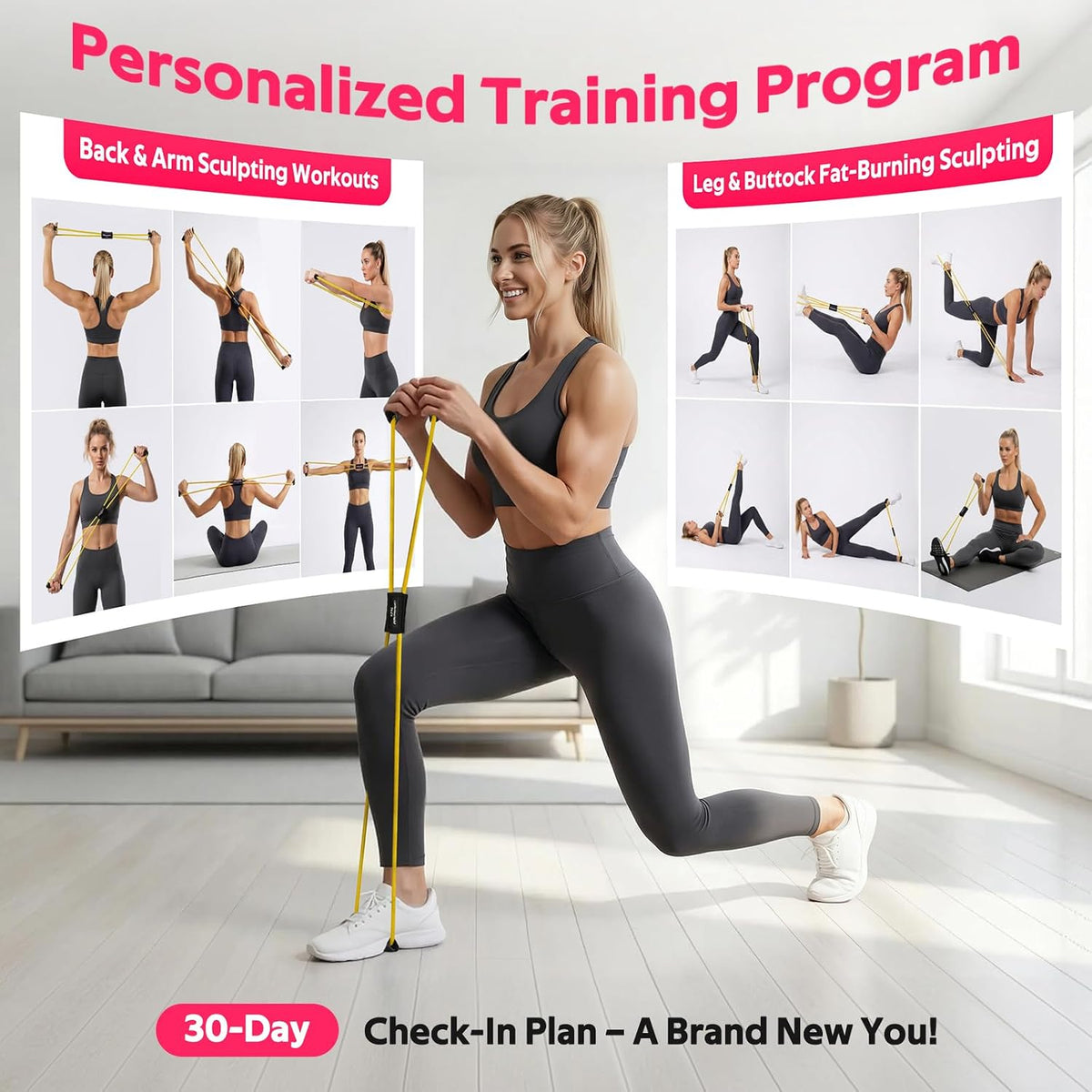 Resistance Bands with Handles, Figure 8 Fitness Bands, Exercise Bands Set