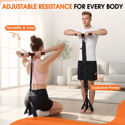 Upgraded Multifunction Pedal Resistance Band with Handle, Adjustable Foot Pedal Resistance Bands for Core, Arm, Legs, Body Strength, Portable Home Gym Workout Equipment for Men & Women