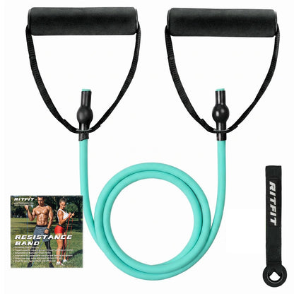 RitFit Single Resistance Bands with Handles Door Anchor for Home Gym