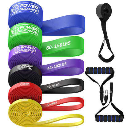 POWER GUIDANCE Resistance Bands, Set of 5 Pull Up Bands, Pull Up Assistance Bands, Exercise Bands, Resistance Bands Set for Legs, Working Out