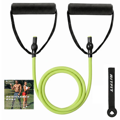 RitFit Single Resistance Bands with Handles Door Anchor for Home Gym