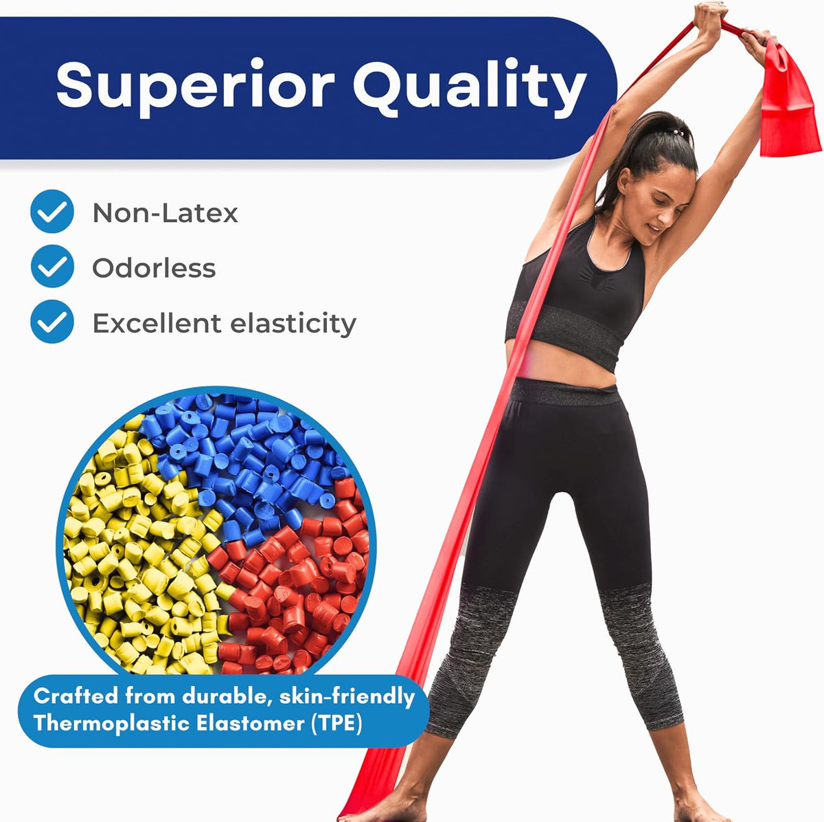 RMS Resistance Bands for Working Out, Physical Therapy, Yoga & Pilates