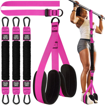 HPYGN Two Foots Pull Up Assistance Bands, Heavy Duty Resistance Band for Pull Up Bar, Adjustable Weight/Size with Fabric Feet/Knee Rest, Bands for Pull Up Assist for Strength Training, Pull Up