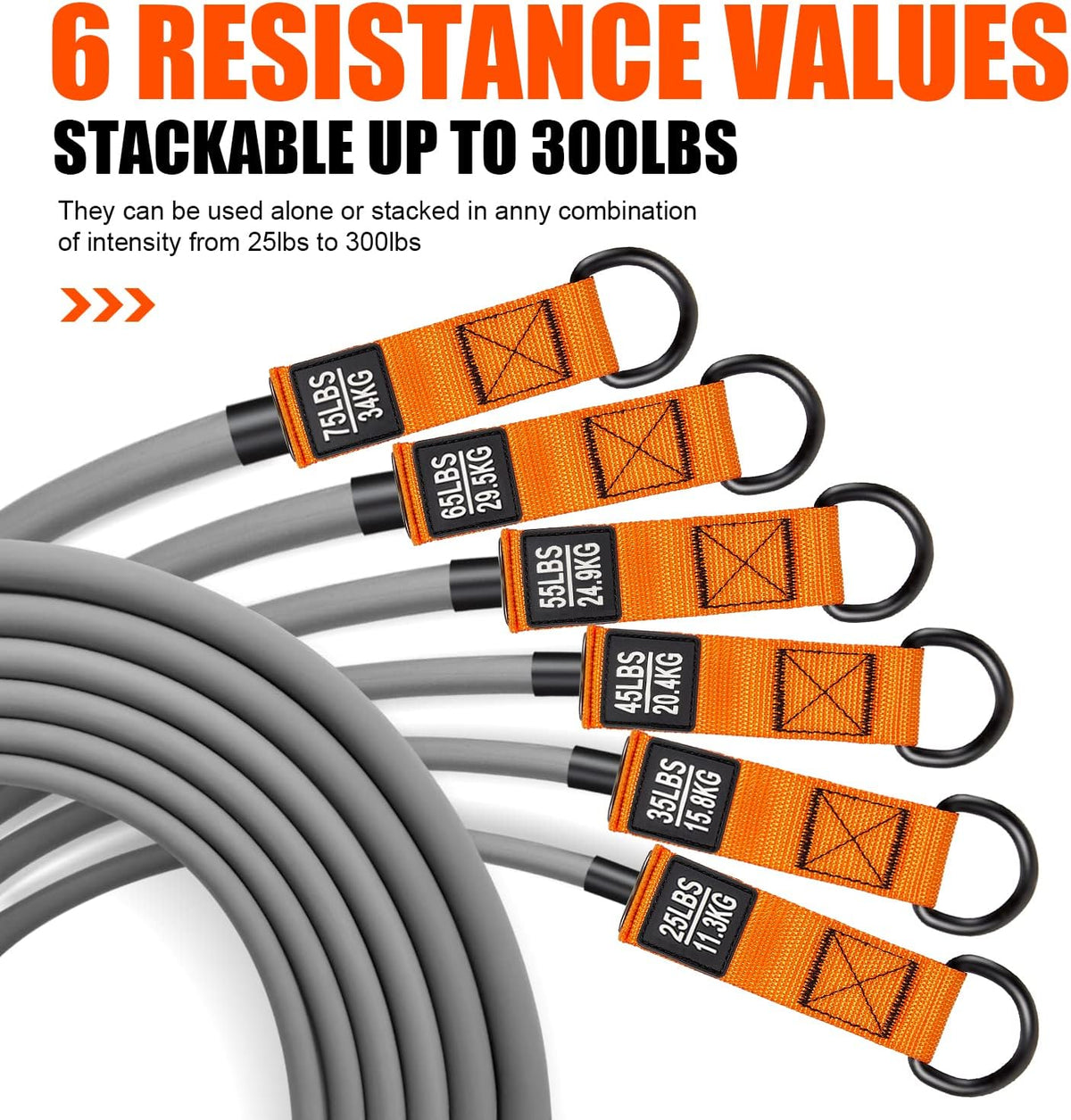 HPYGN Heavy Resistance Bands, 300LBS Exercise Bands for Working Out, Fitness Bands with Handles, Workout Bands for Men, Weight Bands Set for Muscle Training, Strength, Slim, Yoga, Home Gym Equipment