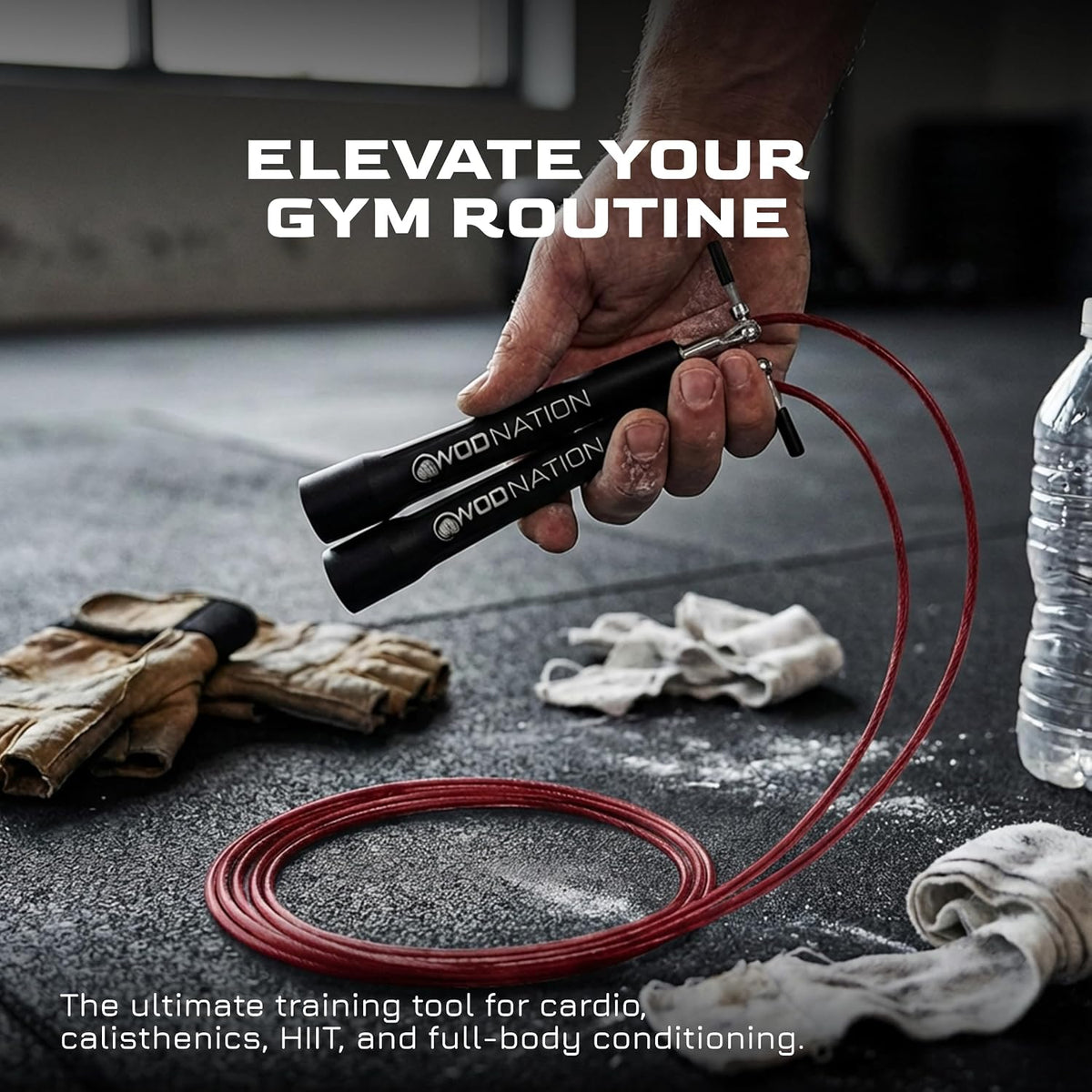 WOD Nation Adjustable Speed Jump Rope For Men, Women & Children - Blazing Fast Fitness Skipping Rope Perfect for Boxing, MMA, Endurance
