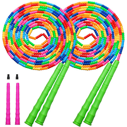 Double Dutch Jump Rope Long Jump Rope 16 FT 1 Pack/2 Pack, Adjustable Soft Beaded Diy Jump Rope for Kids Adult Long Enough for 5-6 Jumpers