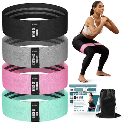 Lianjindun Booty Resistance Bands for Legs & Glutes, Non-Slip Workout Set