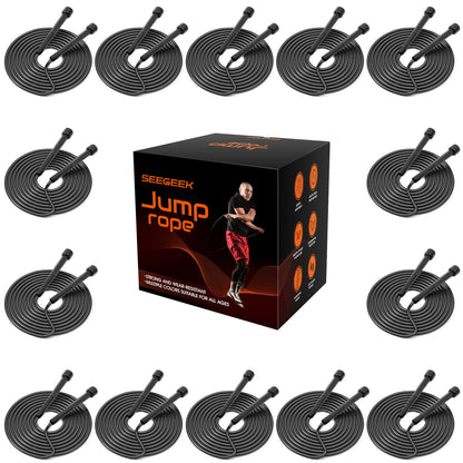 14 Pack Adjustable PVC Jump Rope for Cardio Fitness - Versatile Jump Rope for Women Men Kids Christmas Gift -Tangle-Free for Keeping Fit, Training, Workout