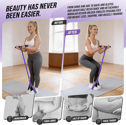 Upgrade Pedal Resistance Band with Handle, Adjustable Tube Foot Pedal Device Puller Exercise Bands, for Abs Arm Leg Waist Workout, Core Pilates, Sit Up Fitness Equipment for Full Body Training