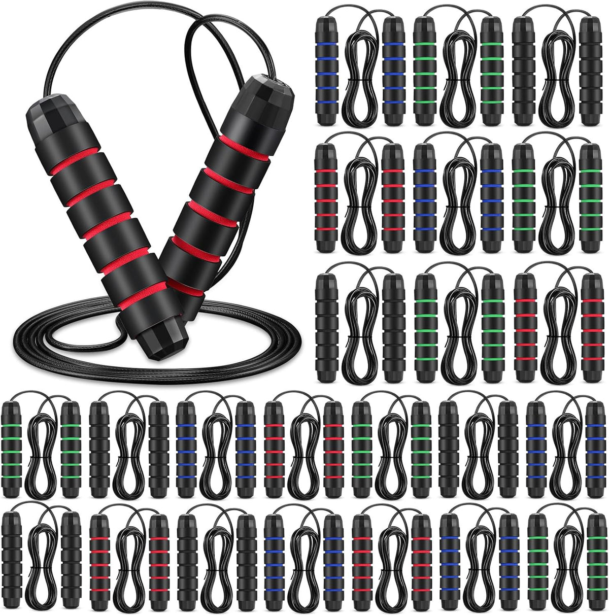 Hydren 24 Pcs Jump Ropes for Fitness Bulk with Ball Bearings, Adjustable