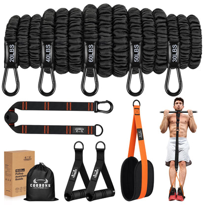 Resistance Bands, Exercise Bands, Resistance Bands for Working Out, Pull Up Assistance Bands, Work Out Bands with Handles for Men and Women Fitness, Strength Training Equipment