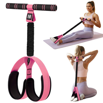 Pedal Resistance Band with Handle | Upgraded 55LBS Exercise Resistance Bands for Core, Abs, Legs, Glutes, Arms, Strength, Physical Therapy, Pilates, Sit Up Workout Equipment for Women Home Gym