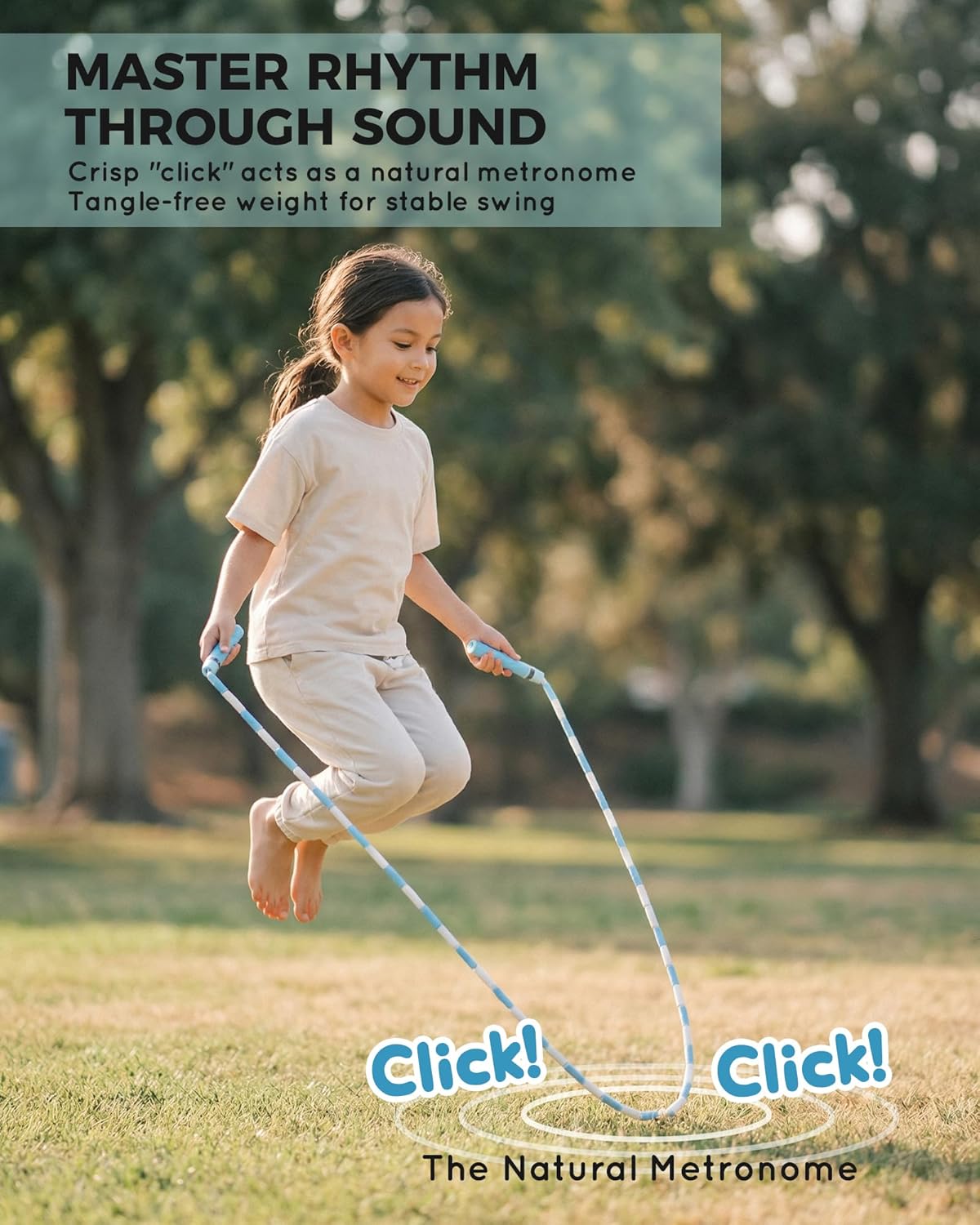 YUEDONG Ultra-Soft Beaded Jump Rope with Tangle-Free TPE Beads for Kids