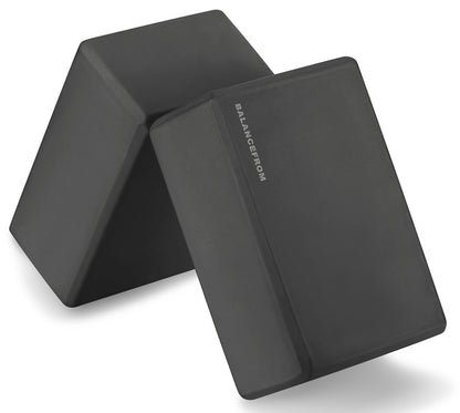 Fitvids Set of 2 High Density Yoga Blocks, 9"x6"x4" Each