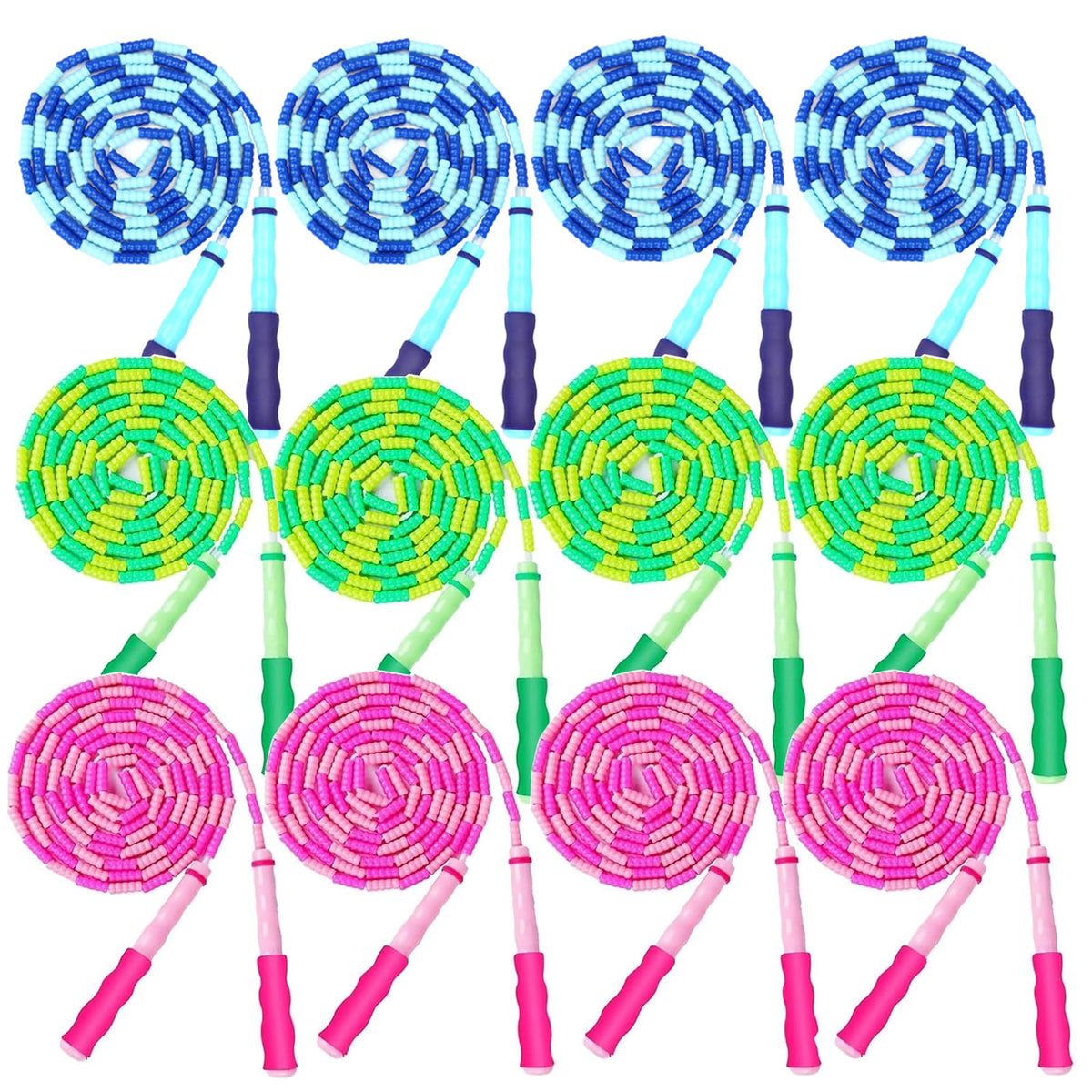 GRAWUN Jump Rope For Kids, Soft Beaded Jump Rope, Adjustable Length Tangle-Free Segmented Soft Beaded Skipping Rope，for Women, Men and Kids Keeping Fit, Workout and Weight Loss