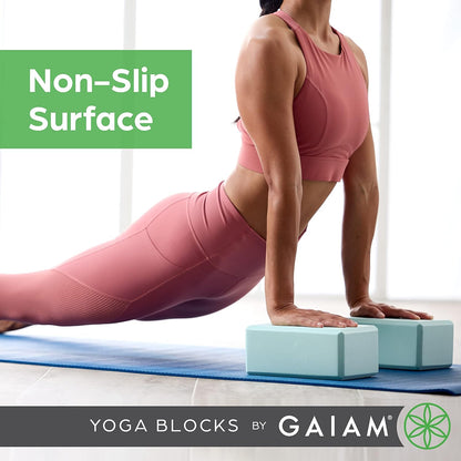 Gaiam Yoga Block - Supportive Latex-Free Eva Foam - Soft Non-Slip Surface with Beveled Edges for Yoga, Pilates, Meditation