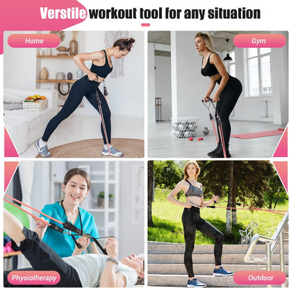 Resistance Bands with Handles for Women, 5 Level Exercise Bands
